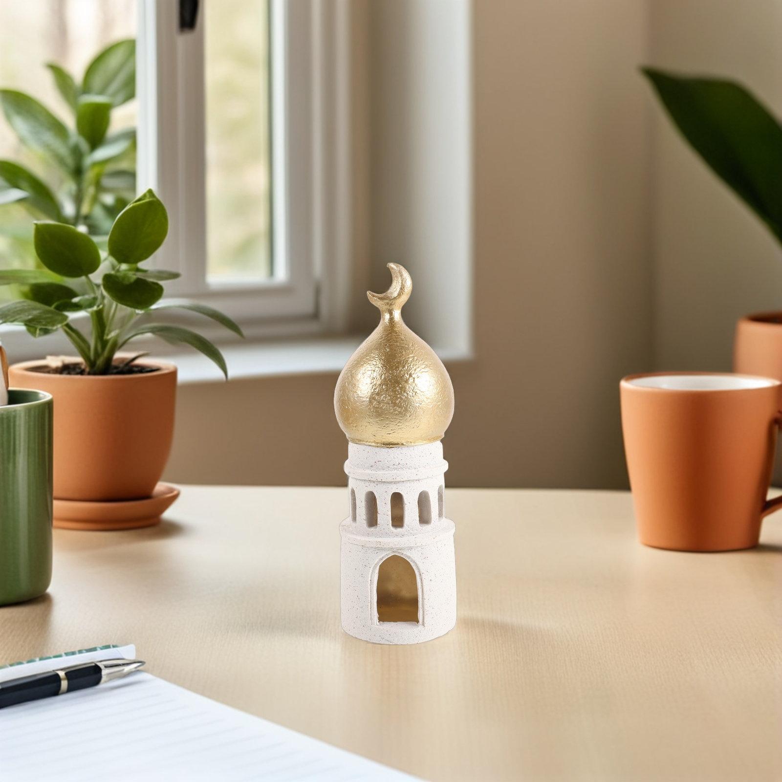 

Ramadan Islamic Decor Resin Castle Sculpture Medieval Mosque Tower Statue Eid Home Office Decoration Tabletop Mantel Shelf China Mainland