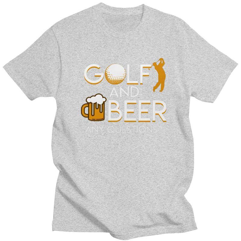 Custom Golf And Beer T Shirts Men Short Sleeve Tshirts Casual Tee Oversized Tshirts Gift