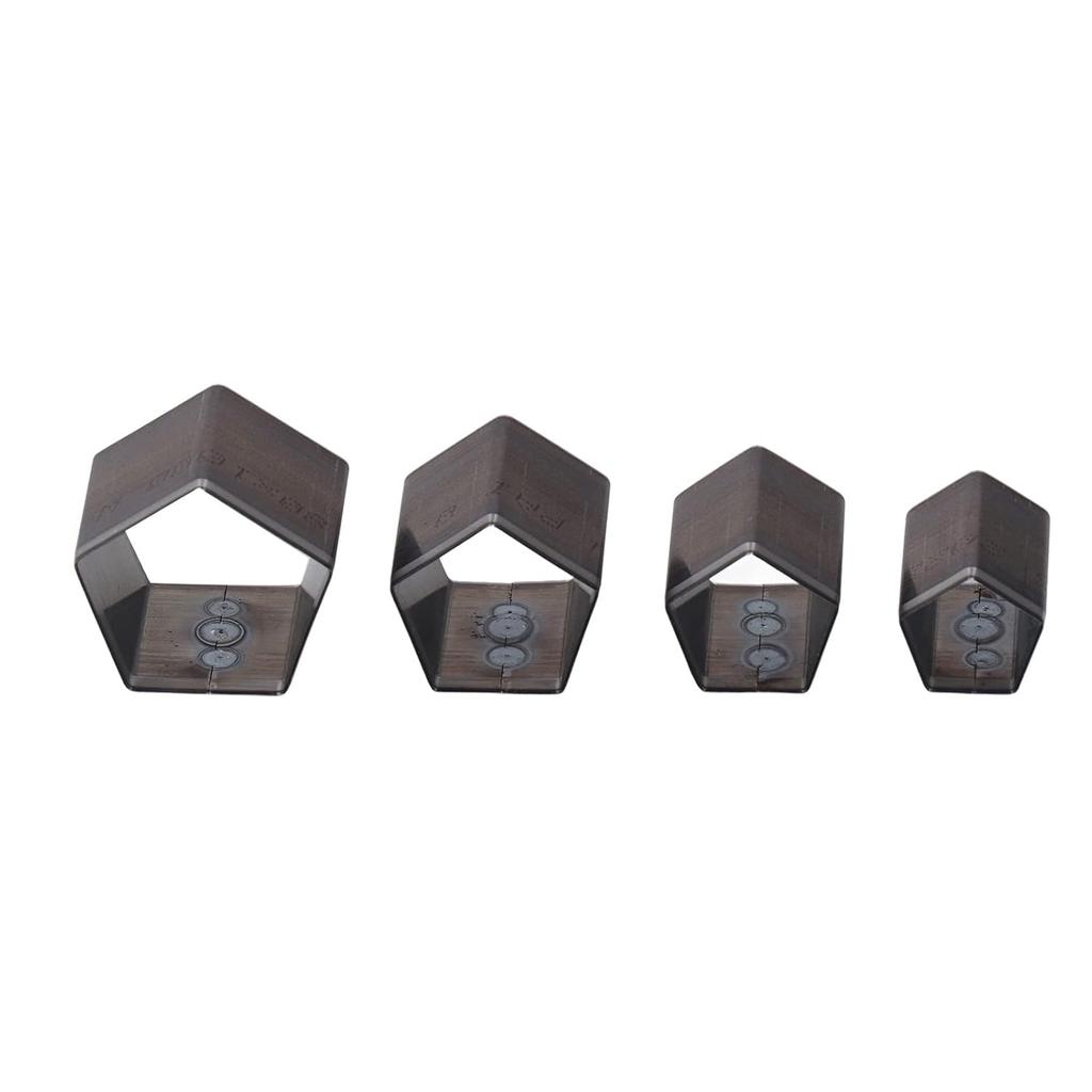 Walfront Leather Punch, 4 Pcs Pentagon Alloy Steel One Hole Hollow Cutter Punch Tool with Storage Box for Cutting Leather Cardboard Clay