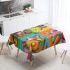 New Abstract Tea Tablecloth Waterproof and Oil-proof Dining Tablecloth Nordic Wind Bar Tablecloth Home Decoration