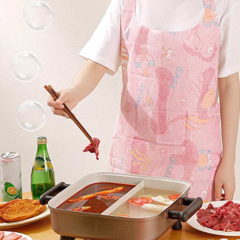 5 Stück Einwegschürze Für Topf Ölfest Anti-Fouling Schürzen Erwachsene Tragbar Reinigung Kochen Vlies Wasserdicht Delantal