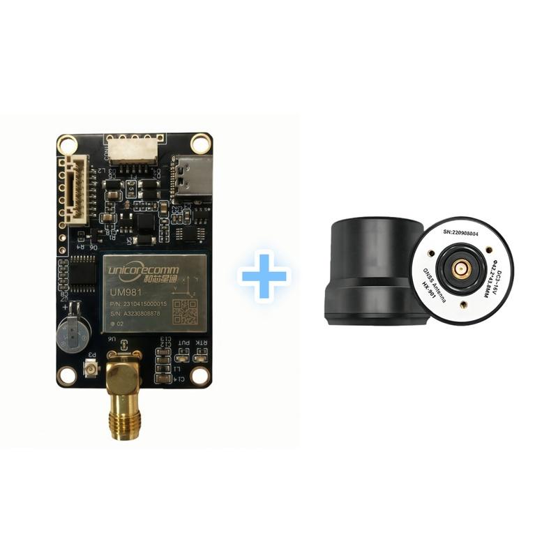 UM981 RTK GNSS Module Multi-Frequency GPS/BDS/GLONASS/Galileo IMU INS High Precision for Drone, Farming, Survey UM980 Antenna