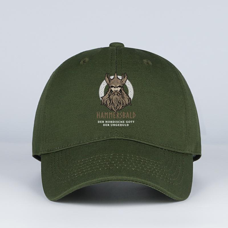 Hammersbald Printed Baseball Cap Soft, Comfortable, Lightweight, Breathable, Adjustable Retro Viking Style, Bold And Fashionable
