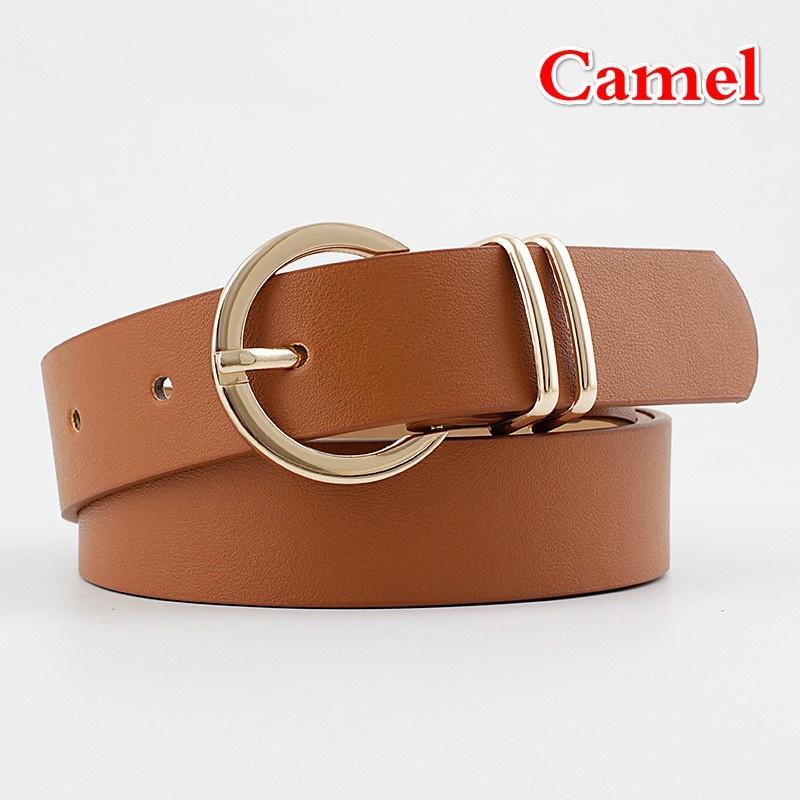 Women's Wide Trouser Belt Leather Belts Metal Buckle Waistband
