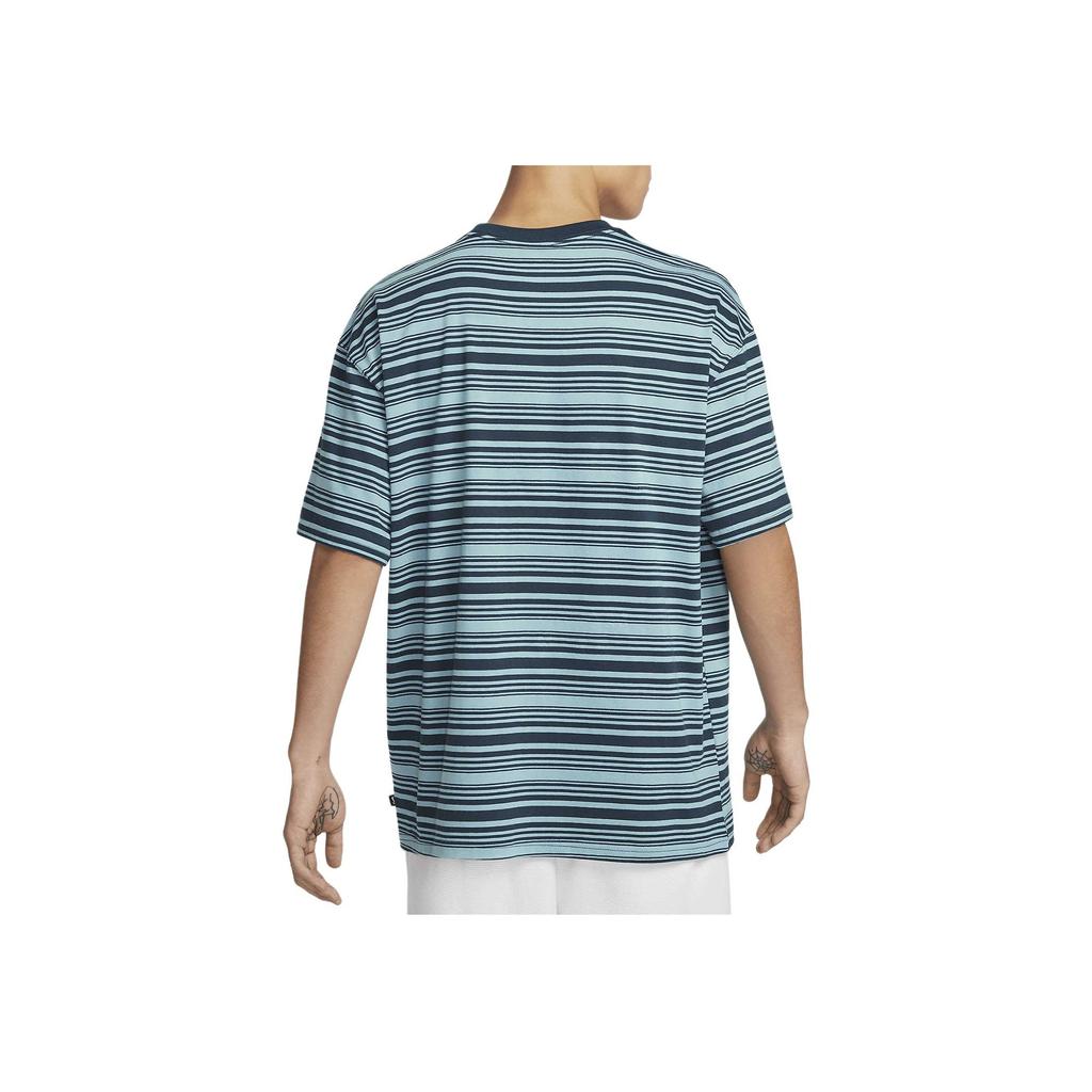 Nike Striped Crew Neck Short Sleeve T-Shirt Unisex Tops Blue FQ3712-464