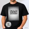 Pixel Art Game Over Shirt, Retro 90s Gamer Tee, Vintage Arcade Apparel, Comfort Colors 1717, 1BitWear