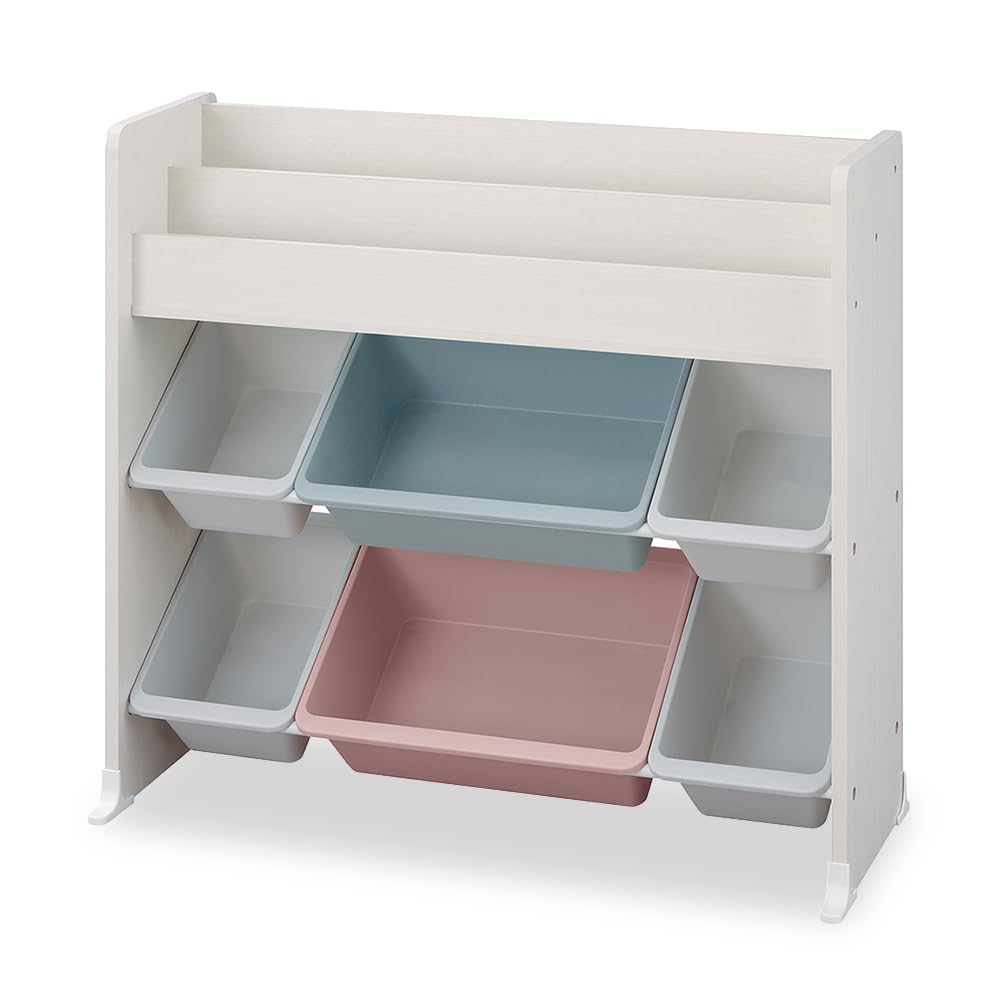 

Iris Ohyama Полиця для іграшок з полицею для дитячих книжок, ETHR-26R, Білий