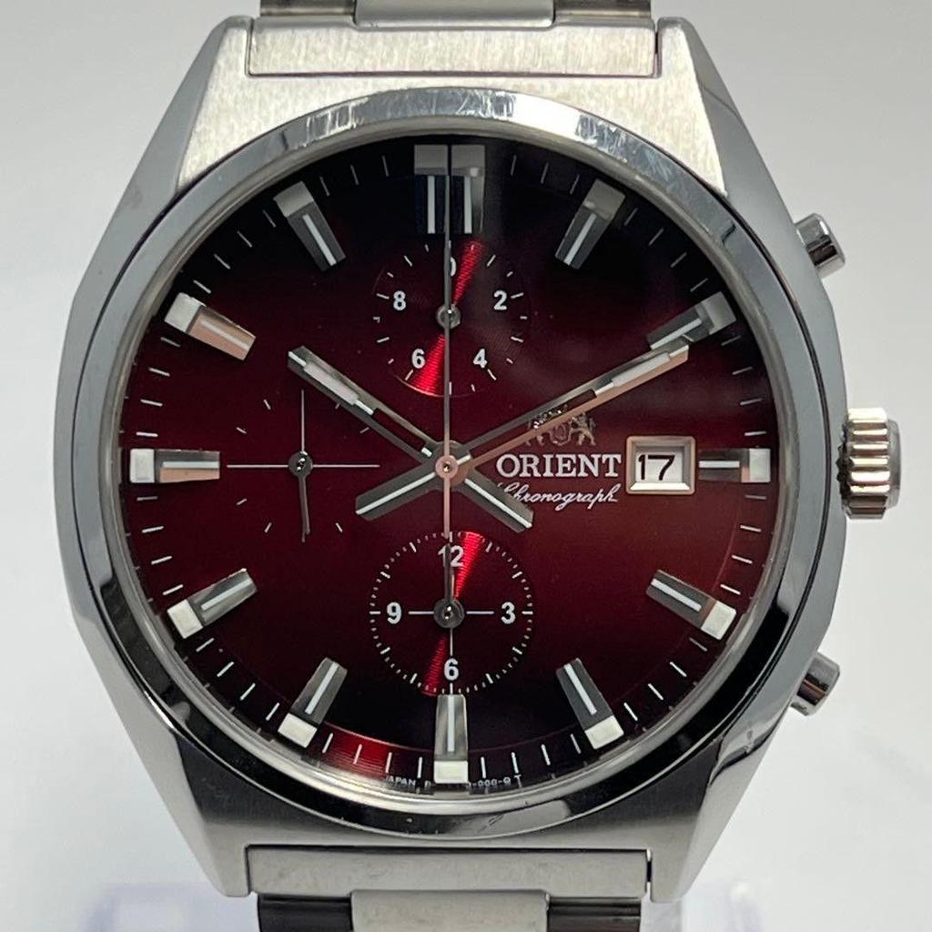 Used Very Good Condition Orient Chronograph Watch Bordeaux Dial Windshield New Y2K