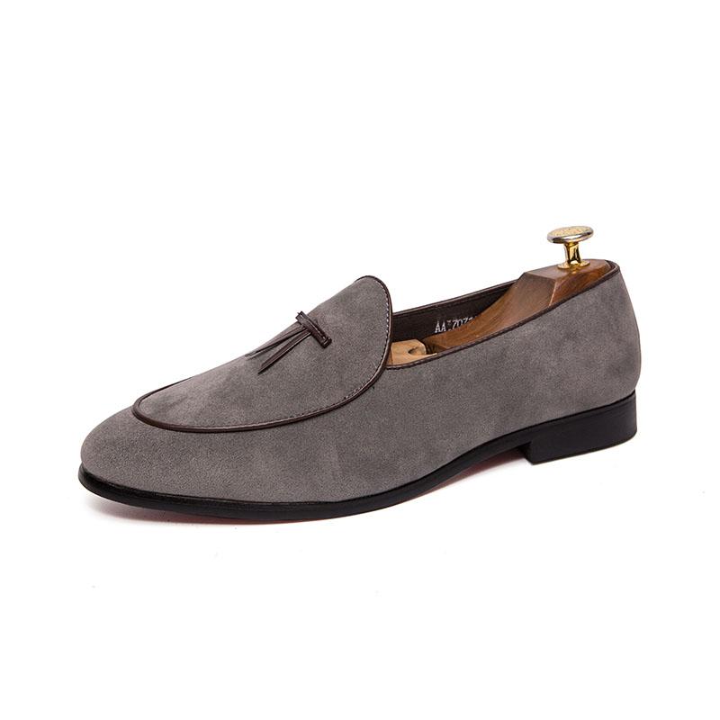 Fashion Leather Shoes for Men Slip On Soft Shoes Man Comfortable Casual Men Suede Loafers Moccasins Driving Shoe Male Rubber Sole