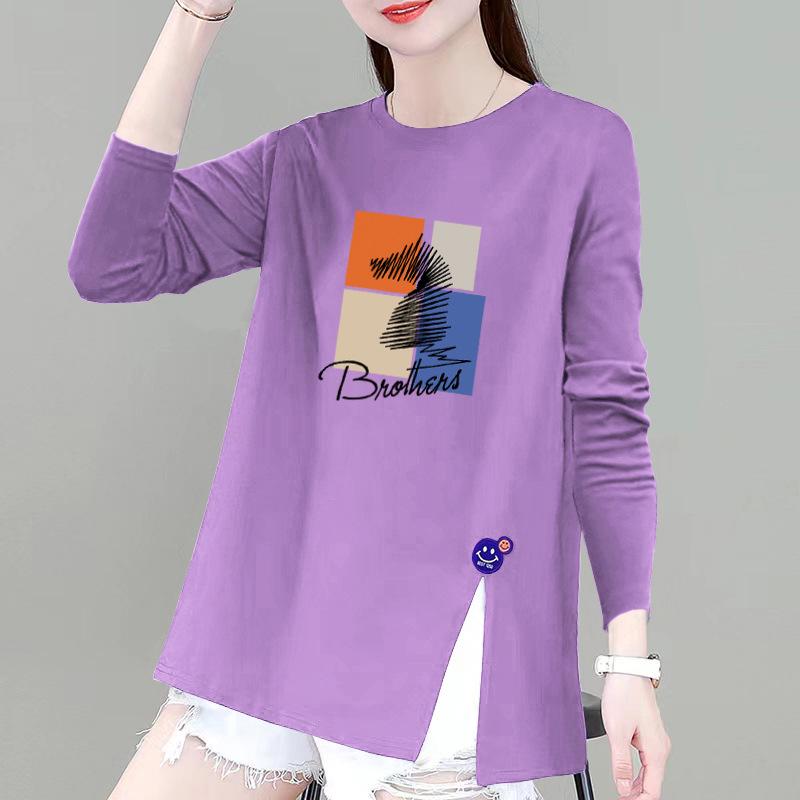 

Женская рубашка из чистого хлопка с длинным рукавом - Мода весна/осень 2024, Свободный крой, Базовый топ с прямой линией плеча 3XL (140-160 lbs)