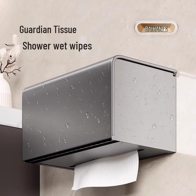 Aluminum Wall-Mounted Bathroom Tissue Dispenser with Storage Shelf