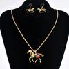 Color Oil Drop Pony Pendant Personalized Necklace Light Luxury Premium Neck Earrings Set Women