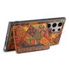 For Samsung Galaxy S25 Ultra Case Flower Print Leather+PC+TPU Cover with Card Holder Kickstand