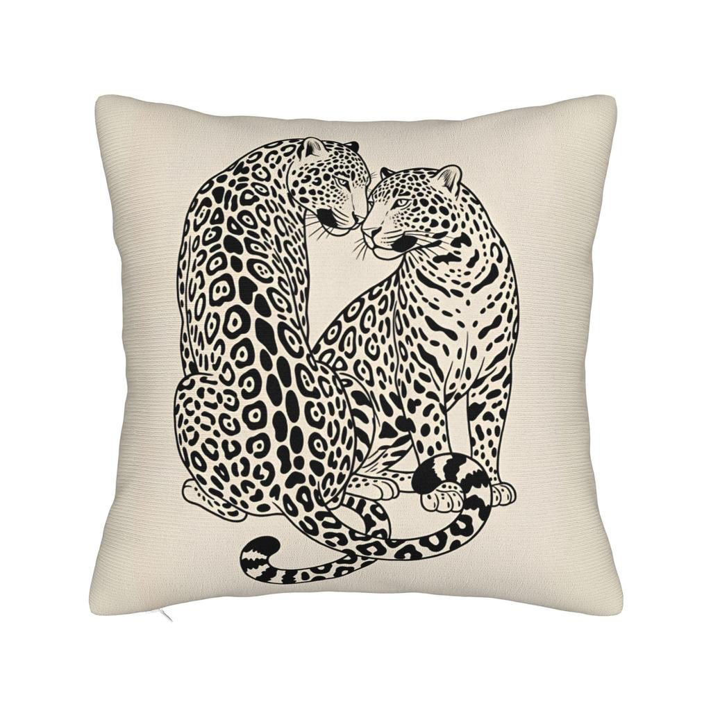Pillow Cover Pink Black Leopard Duo Lying Sitting  Morden Pillow Case For Chair Sofa Home Decor Pillowcases