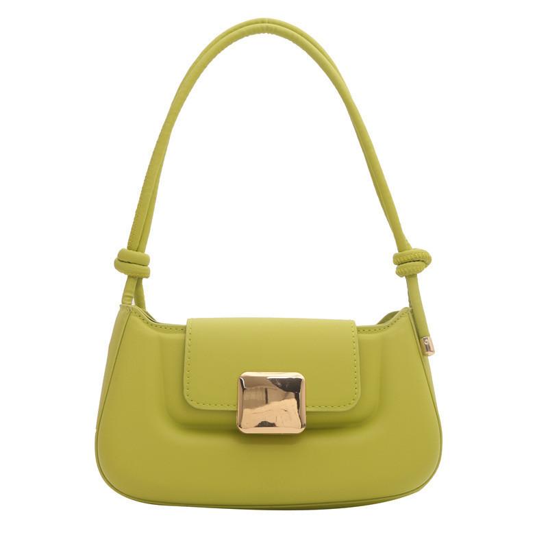 Trendy Minimalist Pu Shoulder Bag For 2024 Spring Fashionable Commute Versatile Crossbody Bag зелёный
