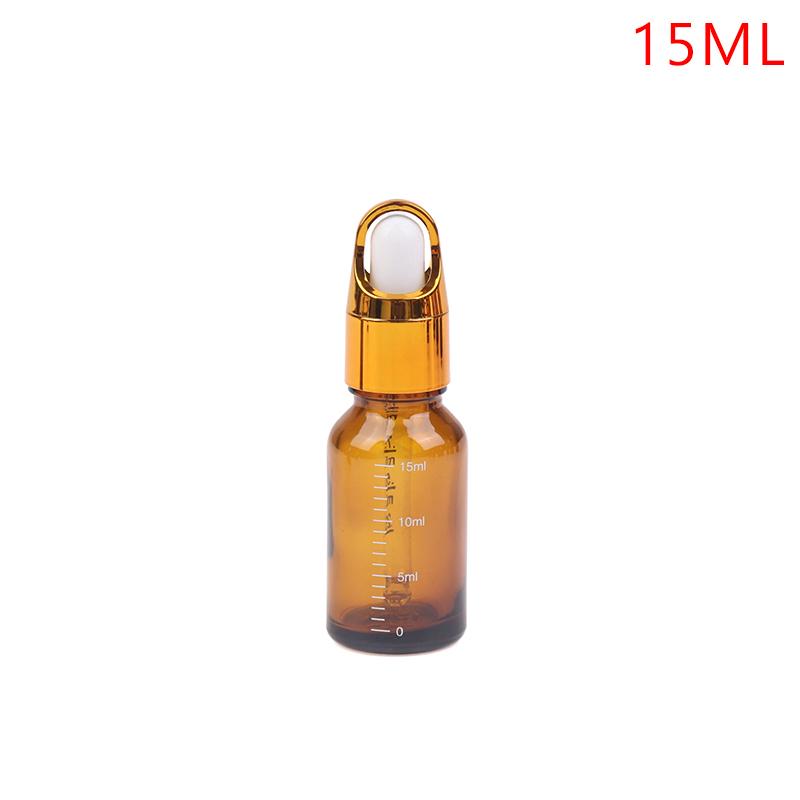 1PC 5-100ml Dropper Bottles With Scale Reagent Eye Drop Amber Glass Aromatherapy Liquid Pipette Bottle Refillable Bottles Travel