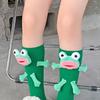 Cute Quirky 3D Ugly Frogs Calf Socks for Women and Teens Novelty Funny Middle Tube Socks for Casual and Cosplay Party