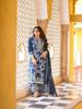 Women Blue Kurta Set with Dupatta Printed Ethnic Suit Festive & Party Wear
