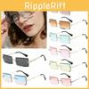 Trendy Summer Fashion Rimless Women's Sunglasses Rectangle Shades With Uv400 Lenses