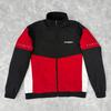 Mens Colorblock Stand Collar Windbreaker Jacket Loose Fit Sporty Casual Outerwear