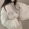 Winter Women's Tops Jacket Cotton Coat Versatile Skinny Long Sleeve Lapel Short Warm Thickened Vintage Comfortable Versatile