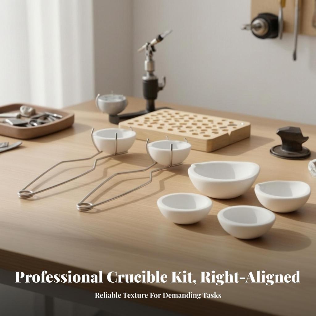 8 Pieces Crucible Set with Tongs Complete Porcelain Melting Dish Heavy Duty