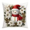 Federa di Natale Albero di Natale Renna Pupazzo di Neve Decorazione Atmosfera Divano Cuscino Decorativo in Lino