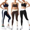 Womens Seamless Yoga Set With Built-in Bra Pad High Elasticity Sportswear Pilates Fitness Outdoor Workout