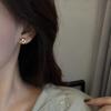Classic Simple Gold Color Stainless Steel Little Heart Stud Earrings for Women Charm Luxury Zircon Korea Earring Bride Jewelry