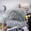 Großer Schwarzer Flauschiger Damenhut Herren- und Damen-Winter Hornohren Winddicht und Kalt Radfahren Niedlicher Kuhkopf Warmer Plüschhut