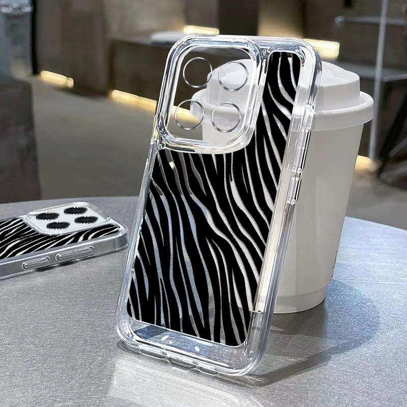 

Прозрачный чехол с однотонным узором в полоску для Xiaomi Poco X6 X5 13t 11t Pro Redmi Note 13 12 11 Pro, противоударный мягкий силиконовый защитный чехол для объектива Redmi K70E розовый