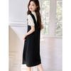 Women's Casual Faux Two-Piece Color Block A-Line Dress