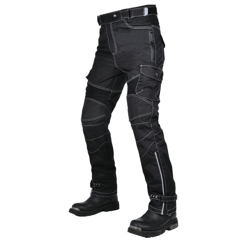 Mens Motorcycle Riding Pants Oxford Fabric Waterproof High-Waist Adjustable Protective Trousers Street Off-Road Use