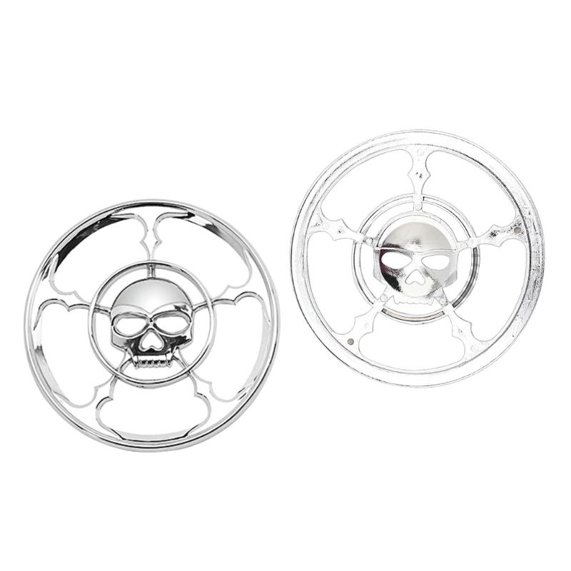 1 Set Motorcycle Skull Speaker Trim Cover for Electra Glides Street Glides Trikes 1996-2013 4-1/2" Grill Covers