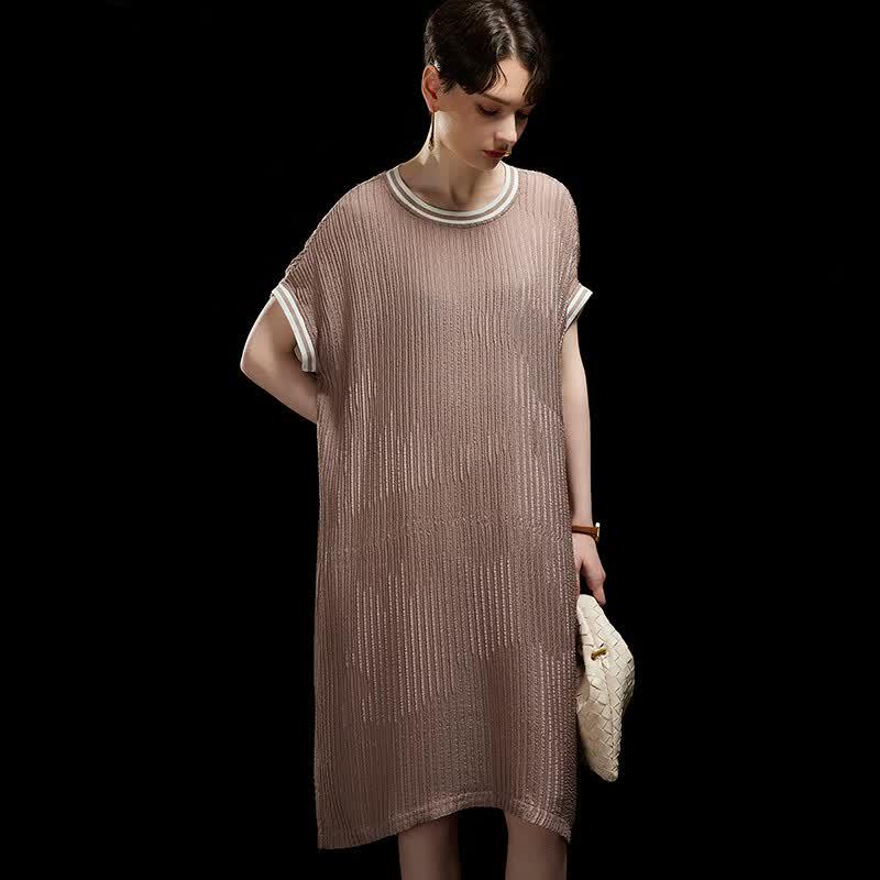Wudao Women s Pleated Mulberry Silk Summer Dress M