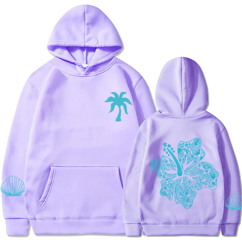 

Autumn Winter Fashion Loose Women s Hoodie Pink Flower Pattern Printed Casual Warm Hoodie XXXL