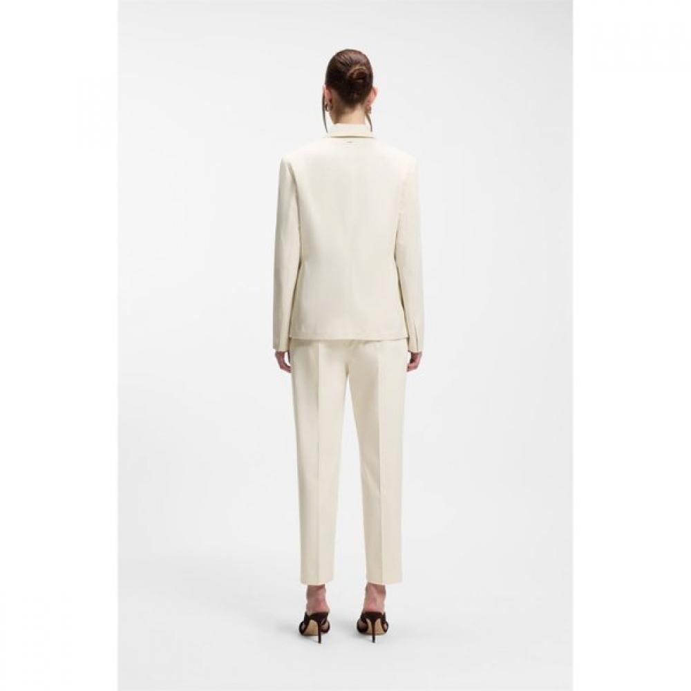 BOSS Women S Regular Fit Stretch Cotton Blazer Open White 50557428131 
