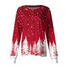 Women's Casual Long-sleeved Single-breasted Christmas Printed Protective Clothing Cardigan Top