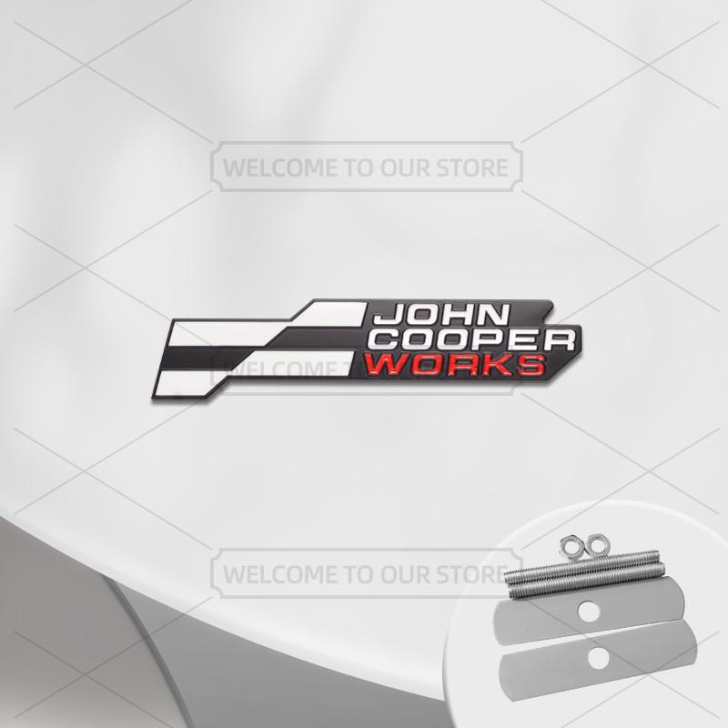 Emblema Metallico 3D John Cooper Works per Auto, Badge Griglia, Adesivi Auto, Adesivo Posteriore Auto per Mini Cooper S U25 J01 J05 F66 F65 F67