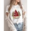 Women Holiday Clothing Merry Christmas Fashion Female Plaid Leopard Tree Star Shirt Print T Top Graphic Tee New Year T-shirts
