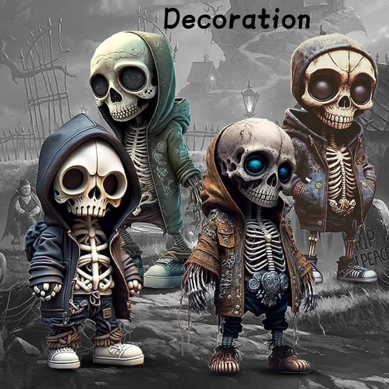 Unique Resin Craft Halloween Skull Sculpture Stylish Skeleton Design For Home Dcor Perfect Present For Various Occasions