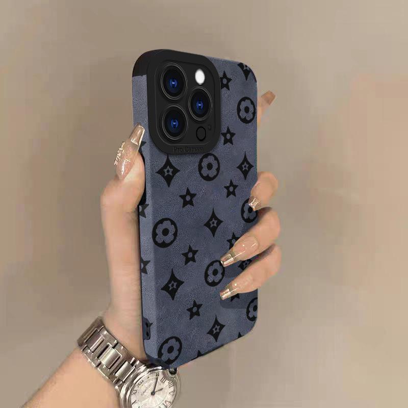 Vintage Pattern Lambskin Leather Phone Case For iPhone 17 Pro Max Air 16 16e 15 14 13 12 11 Pro Max Plus X XS MAX XR Back Cover