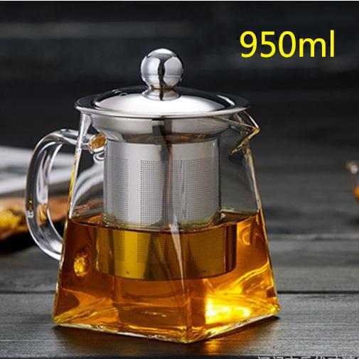 Ceainic din Sticlă Rezistentă la Căldură cu Filtru Infuzor de Ceai din Oțel Inoxidabil, Ceainic pentru Ceai cu Flori, Set de Ceai Kung Fu, Ceainic Puer Oolong, Vânzare Fierbinte