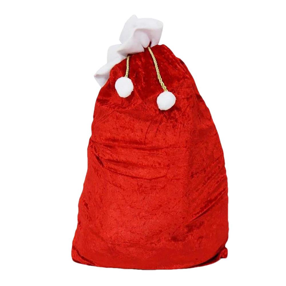 Red Santa Claus Gift Bags With Drawspring Large Red-Velvet Super Soft Candy Bags Santa Claus New Year Merry Christmas Gift