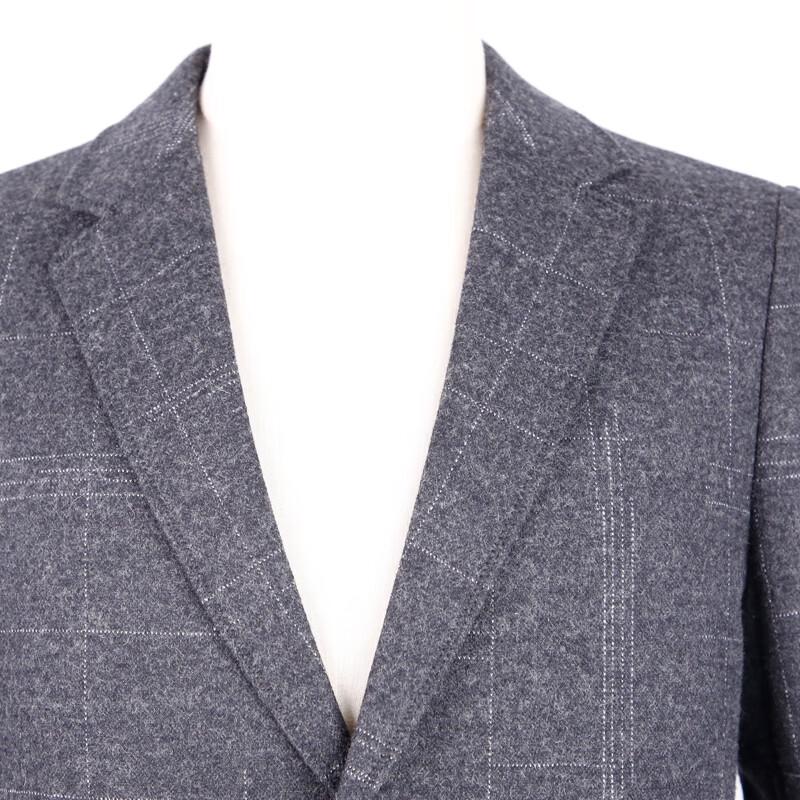 Caizi Men's Mid-Length Plaid Wool Blend Overcoat