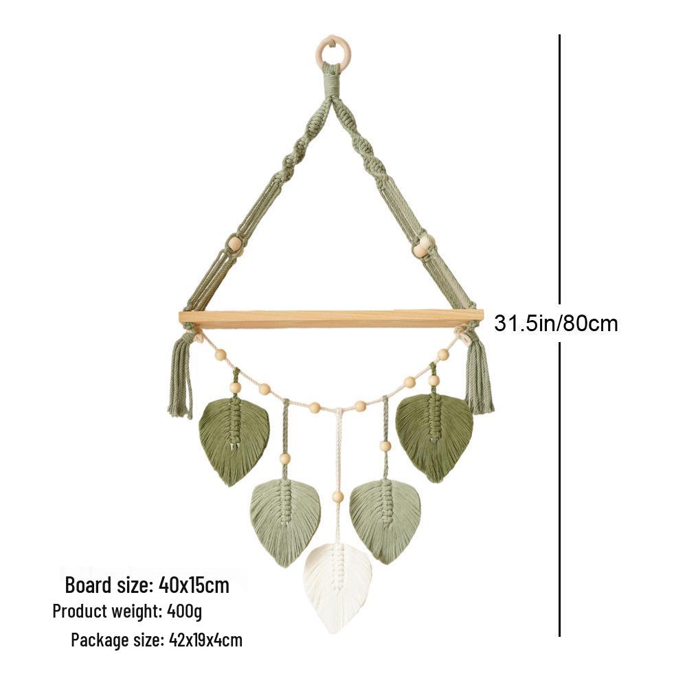 

Скандинавский стиль Ручное плетение Настенное панно Лист Гобелен Полка Украшение As shown