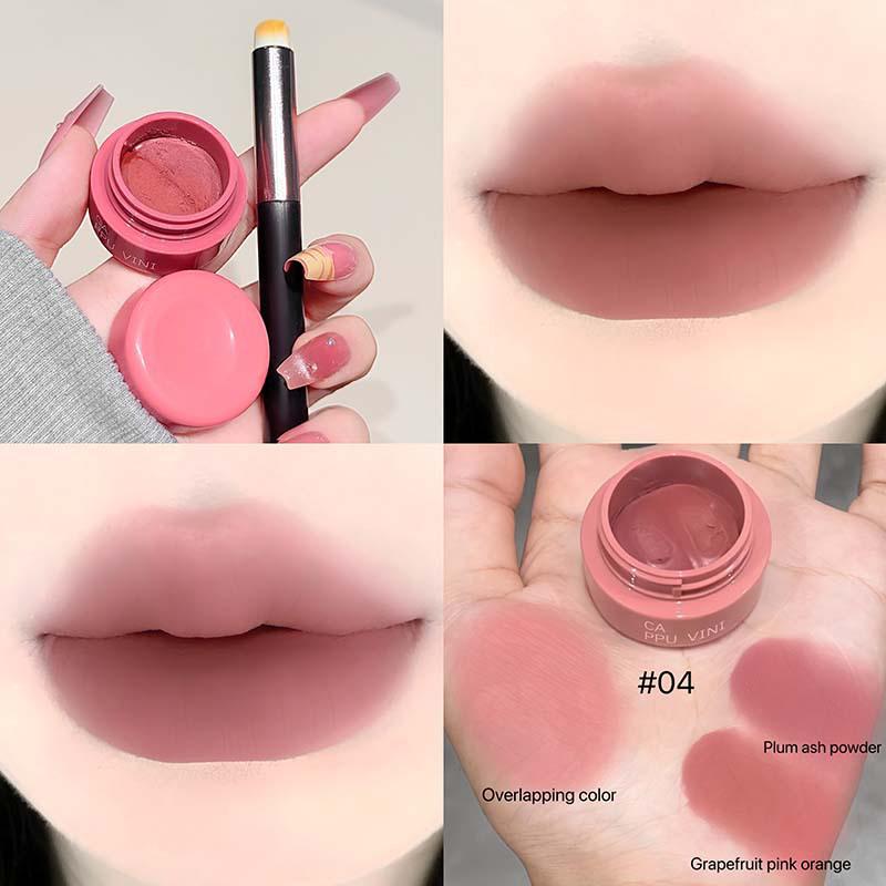 CAPPVINI Мягкая Двухцветная Грязь для Губ Soft Focus: Матовая глазурь для губ, Помада, Тинт и Кремовые румяна 6g