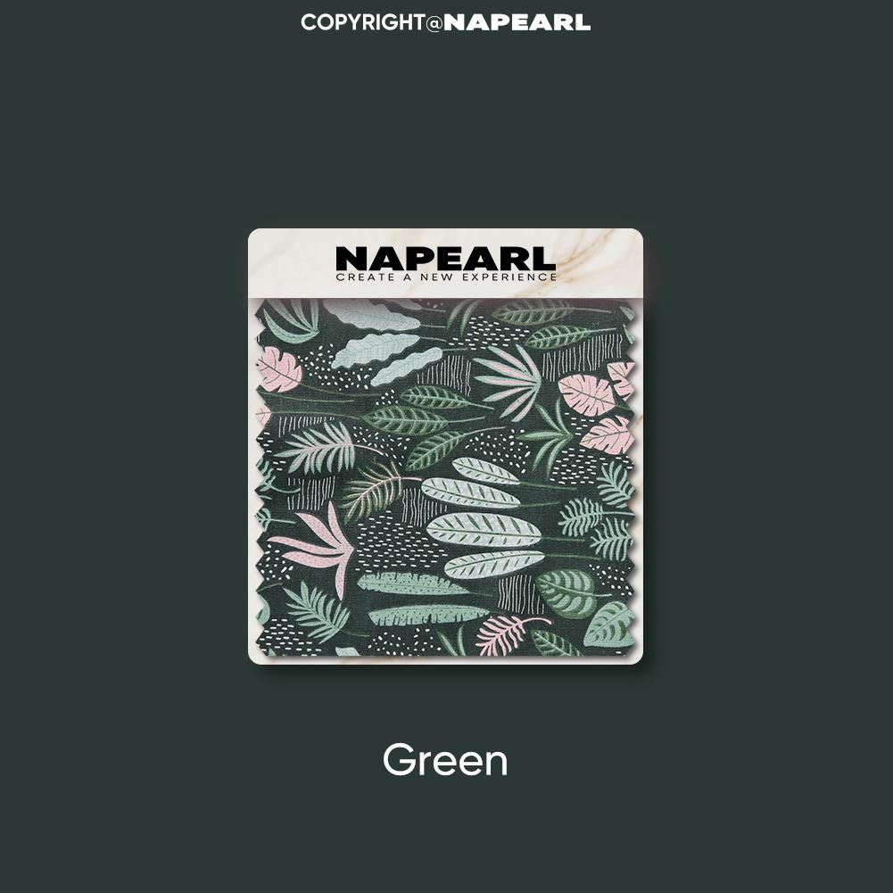 1PC NAPEARL Semi Blackout Curtain with Green Water Grass Pattern and Flowing Edge Curtain for Small Window Kitchen Bedroom Living Room Home Decor