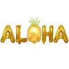 Hawaiian Letter Foil Balloon Pineapple Decorative Balloon Set Rose Gold Balloon