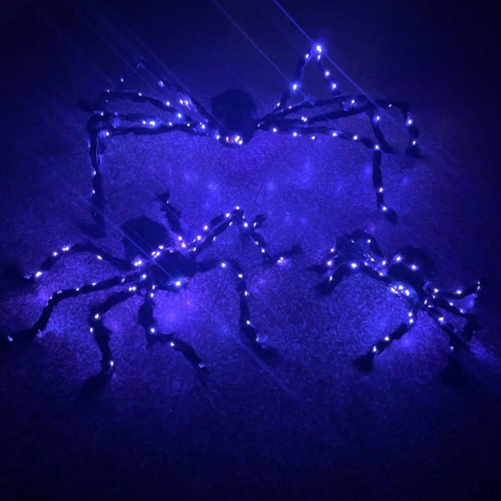 Halloween Spider Decorations Light Up Giant Spider Glowing Black Spider for Indoor Outdoor